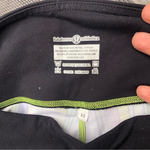 Lululemon rare pants striped bell bottoms size xs green yellow black - Picture 4 of 6